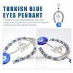 Besport Turquoise Bleu mauvais œil éléphant et fer à cheval turc Nazar perles décoration murale pour la protection de la bénédiction et de la force