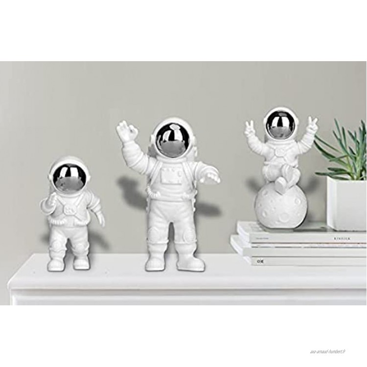 Décoration Astronaute Anniversaire Gateau Toppers Astronaute Figurine Jouet en Résine Statue Astronaute Decoration Figurine CréAtives Ornements Astronaute DéCoration de Gâteau Bureau Argent