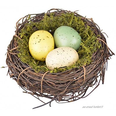 HEALLILY Nid d'oiseau Fait à la Main nid Artificiel avec œuf nid d'oiseau décoratif pour découvrir des Accessoires de décoration de la Maison