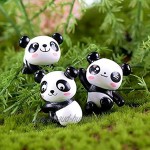 Pandas Figurines,8 PCS Panda Figures Mignon Miniature Panda Mini Figurines Animales Cadeaux pour Filles Miniature Jardin Ornement Jardinage Poupée Gâteau Décoration pour Fête Enfant