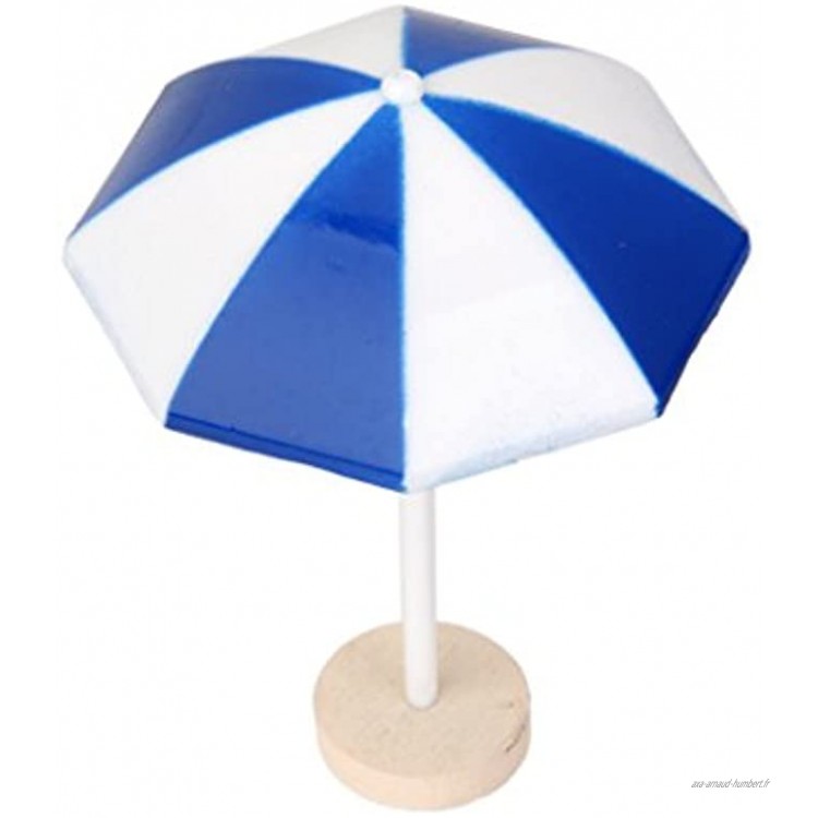 Parasol de Plage Miniature PVC Décoration pour Micro Paysage Bonsaï Bleu