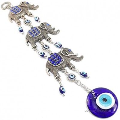 Peili Décoration amulette à suspendre Différentes formes Bleu Métal éléphant 26cm*10cm