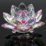 SUMNACON Fleur de Lotus Cristal pour la Décoration dans la Maison idéal Cadeau pour Anniversaire Les fêtes100mm Multicolor