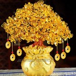 Veemoon Chinois Feng Shui Cristal Argent Arbre Bonsaï Style Décoration pour La Chance Et La Richesse Feng Shui Ornement Bonsaï