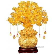 Veemoon Chinois Feng Shui Cristal Argent Arbre Bonsaï Style Décoration pour La Chance Et La Richesse Feng Shui Ornement Bonsaï