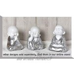 Widdop HESTIA HE1677 Bébé Bouddha Argent et Blanc Cadeau Enfant Décoration Zen Mains sur Genoux