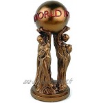 Figurine de collection en bronze avec inscription « The World is the world » Décoration d'intérieur Cadeau unique pour les vacances le bureau le salon