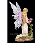 Figurine elfes Florina agenouillée devant la fleur | fée fée ange figurine décorative objet de décoration statue sculpture H 15 cm