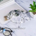 Figurine tortue en cristal 17,8 x 12,9 x 7,2 cm figurines faites à la main objet de collection décoration d'intérieur cadeau souvenir