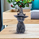 Figurines de chat noir statue de résine de chat magique de 10,5 cm pour les décorations ornements de chats de sorcière pour la maison et le jardin