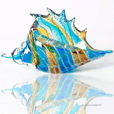 Figurines de conque en verre soufflé à la main ornement ornement animal de mer pour la décoration de la maison
