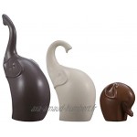 GARNECK Lot de 3 figurines d'éléphant en céramique forme d'éléphant fortuné Feng Shui éléphant collection Sculpture décoration pour la maison cadeau
