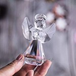 HDCRYSTALGIFTS Figurine d'ange en cristal pour décoration de Noël Cadeau de collection transparent