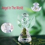 HDCRYSTALGIFTS Figurine d'ange en cristal pour décoration de Noël Cadeau de collection transparent