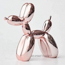 Jeff Koons Résine Chien Statue，Ballon Dog Sculpture Moderne Décoratives pour Salon et Bureau Galvanoplastie ,Or Rose