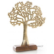 Logbuch-Verlag Arbre décoratif en métal Figurine d'arbre de vie dorée à poser Objet de décoration d'arbre à bijoux Cadeau 27 cm