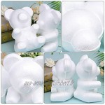 MILISTEN Lot de 5 boules en polystyrène décoratives en forme d'ours Blanc 20 cm
