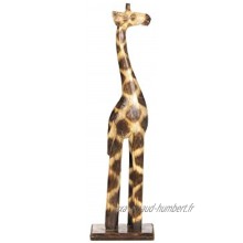 Orient Express Statue de girafe décorative en bois faite main