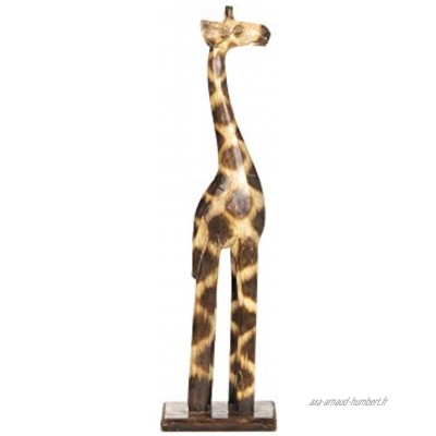 Orient Express Statue de girafe décorative en bois faite main