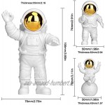 PANTSLIEN Ornements D'astronaute Anniversaire Astronaute Decoration Statue Astronaute Figurine Astronaute Gateau Astronaute Resine Decoration Gateau Astronaute d'or 3pcs Set