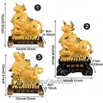 POHOVE Figurines de collection en résine de l'année 2021 taureau Feng Shui Décoration de table Signe du zodiaque chinois Figurines de décoration d'animaux