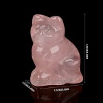 Quartz rose sculpté décor en forme de chat Figurines de collection de décoration de pierres précieuses de cristal de guérison de cristal rose Adorable