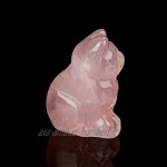 Quartz rose sculpté décor en forme de chat Figurines de collection de décoration de pierres précieuses de cristal de guérison de cristal rose Adorable