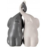 VOSAREA 1 Paire Aimant Éléphant Couples Figurine en Céramique Éléphant Miniature Bureau Éléphant Couples Statue Sculpture Fête de Mariage Faveurs M