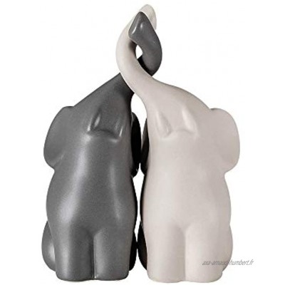 VOSAREA 1 Paire Aimant Éléphant Couples Figurine en Céramique Éléphant Miniature Bureau Éléphant Couples Statue Sculpture Fête de Mariage Faveurs M