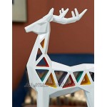 Amoy-Art Statue Figurine Cerf Sculpture Animaux Décor Modern Art Grotte Colorée pour Noël Anniversaire Cadeau Maison Résine 27cmH