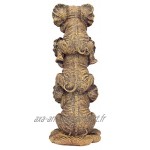 Design Toscano Éléphants Maléfiques Empilés Sourd Muet Aveugle Statue de Collection 25.5 cm polyrésine palette complète de couleur
