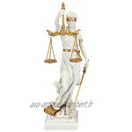 Design Toscano Thémis Dame Aveugle de la Justice Statue Cadeau pour Avocat 33 cm résine de marbre blanc