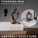 Figurines de décoration d'intérieur Sculpture en bronze Décoration contemporaine Homme penséant abstrait