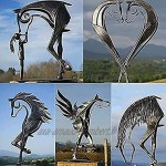 HNYJWW Sculpture de cheval baiser rustique statue de cheval debout unique moderne fabriquée à la main en métal imperméable statue de cheval de cowboy D