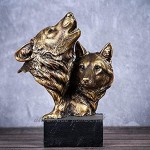 JYHZ Décorations Tête de Loup Décorations de la Statue Sculptures d'animaux Salon de séjour et décoration de Bureau Ornements de Bureau