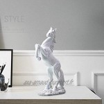 Lependor 31cm Debout Cheval Résine Statue pour la décoration intérieure Sculpture décorative de Figurine d'art de Cheval d'élevage Blanc