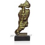 Lependor Silence est d'or 34cm Statues d'hommes Silencieux fabriqués à la Main en résine Sculpture Abstraite Bureau décor à la Maison Figurine Cadeau Silence d'or