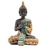 LOVIVER Bouddha Statue Thaïlande Bouddha Sculpture BuddhismFigurine Méditation Décoration Bouddha Assis Artisanat Faits À La Main Sculpture