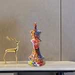 Nobranded Créative Artisanat Décoration Bureau Échecs Sculpture Statue Décorations pour Chambre Salon Bureau Cadeaux pour Famille Amis Multicolore 17,5x17,5x44,5cm A