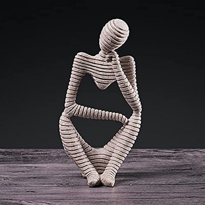 Penseur Abstrait Sculpture Figurines en résine créative Personnages Artisanat Bijoux Statues en grès décor à la Maison Cadeaux A