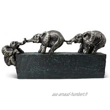 Sculpture « Liens familiaux » un symbole intemporel de la cohésion au sein de la famille & de l’équipe Décoration de 43 cm de long Éléphant décoratif idéal pour un cadeau