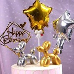Statue de ballon en résine en forme de chien Décoration de gâteau d'anniversaire 5 couleurs