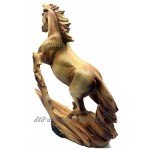 Statue de cheval Effet en bois Figurine décorative