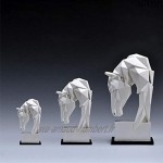 Tête de Cheval Statue Résine d'animaux Décoration de la Maison Nordic Geometric Origami Artisanat Figurines Figurines Meubles Salon Salon Decor Statuette