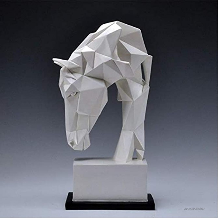 Tête de Cheval Statue Résine d'animaux Décoration de la Maison Nordic Geometric Origami Artisanat Figurines Figurines Meubles Salon Salon Decor Statuette