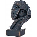 TIED RIBBONS Sculpture de visage humain en résine Art moderne abstrait Pour la maison le salon le bureau et la décoration Gris 9 x 9 x 21 cm L x l x H