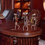 Tooarts Chat sculpture en métal avec des cadeaux de figurine de guitare pour Thanksgiving Noël artisanat et décoration de la maison