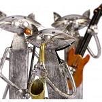 Tooarts Chat sculpture en métal avec des cadeaux de figurine de guitare pour Thanksgiving Noël artisanat et décoration de la maison