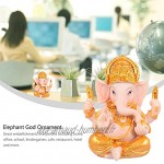 Yardwe Ganesha Statue de Dieu Éléphant Indien Ganesha Table Bureau miniature Modèle Arts Dieu de la richesse Sculpture Bouddha Décoration de table 7,5 x 9 cm