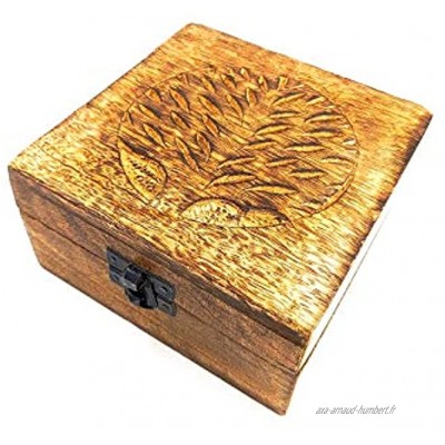 ARBOL CLASSICO JOYERO Boîte en bois Boîte au trésor Coffre en bois Boîte cadeau Boîte à cartes Collection 12 x 13 x 6 cm